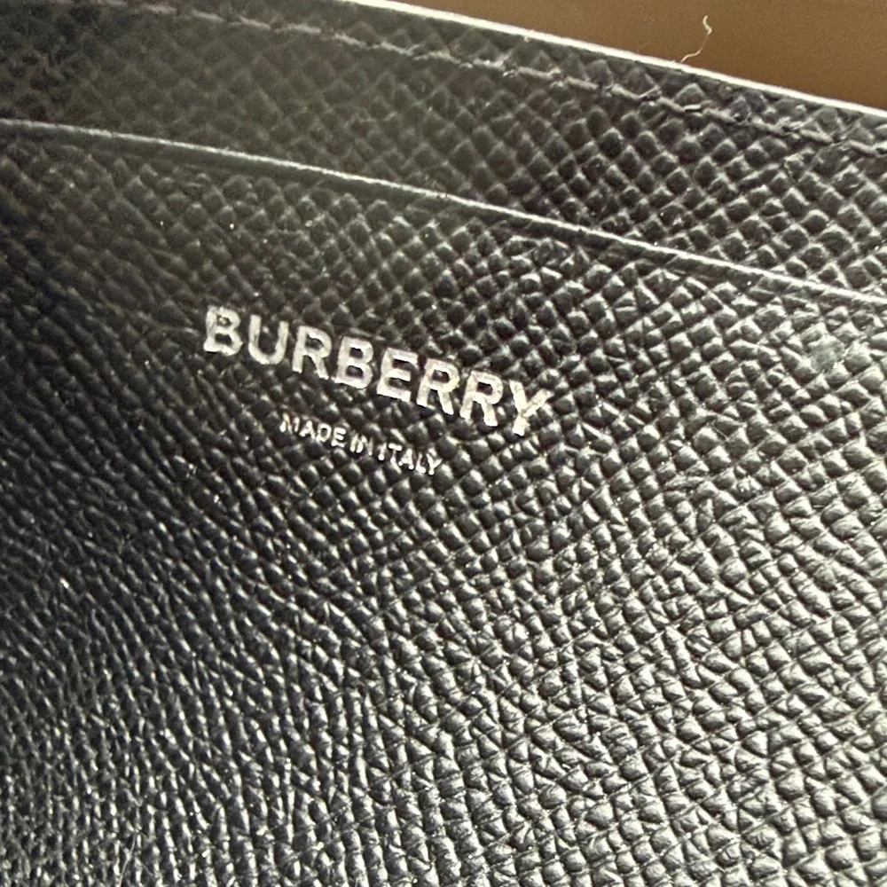 Burberry Black and Tan Striped Card Holder